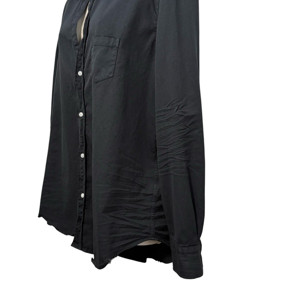 Frank & Eileen Famous Denim Black Relaxed Button Up Eileen Cotton Top Large - Picture 11 of 16